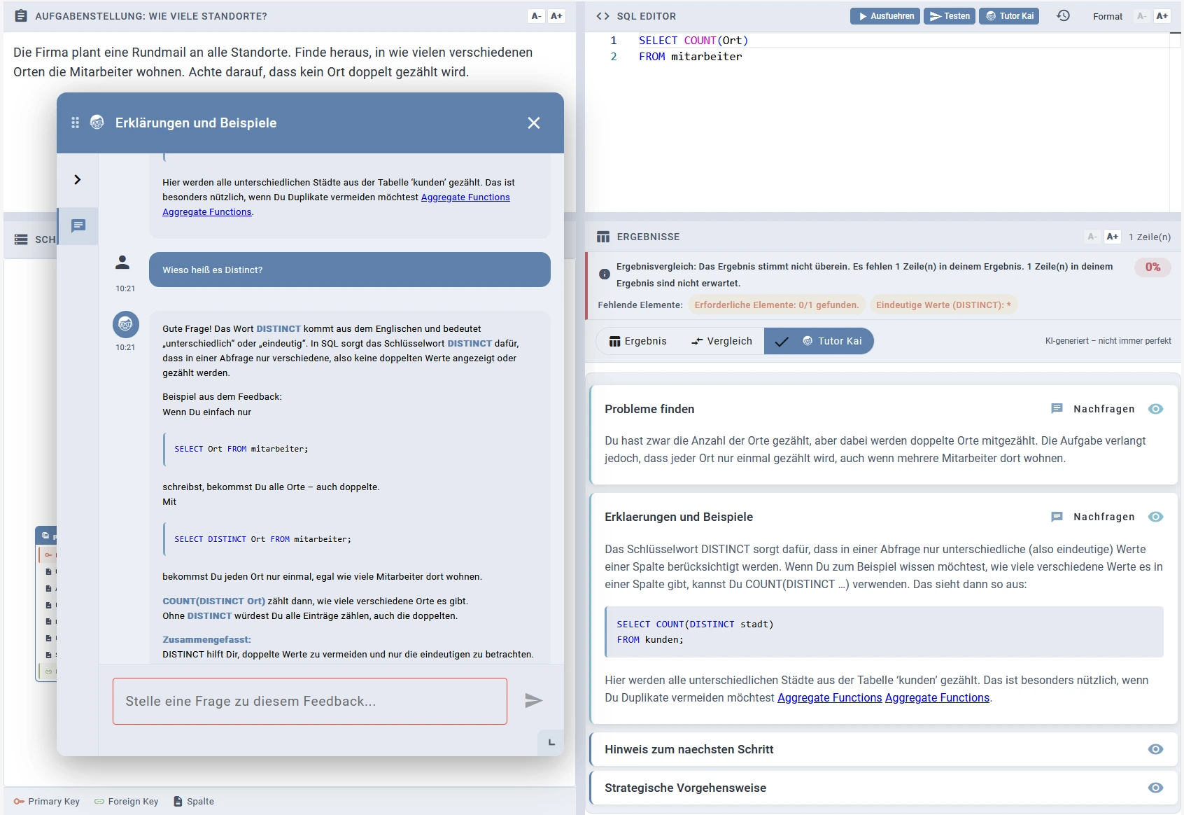 Follow-Up Question on the Explanations and Examples Feedback